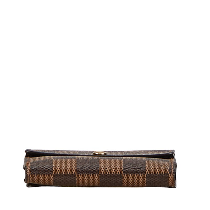 Louis Vuitton Damier Portefolio Double Fold Wallet Compact Wallet N61654 Brown PVC Leather Louis Vuitton