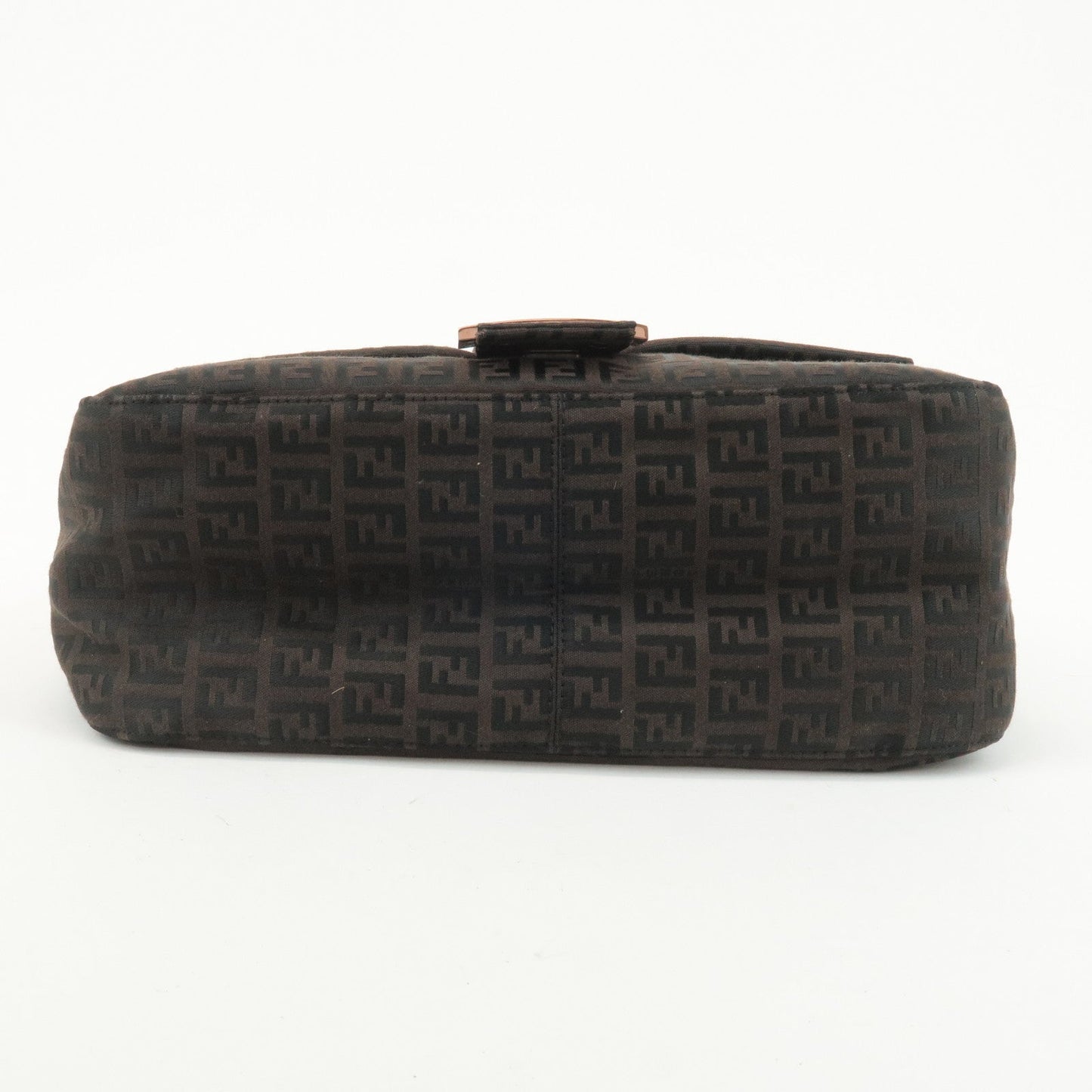 FENDI Zucchino Mamma Baguette Canvas Leather Shoulder Bag 8BR001