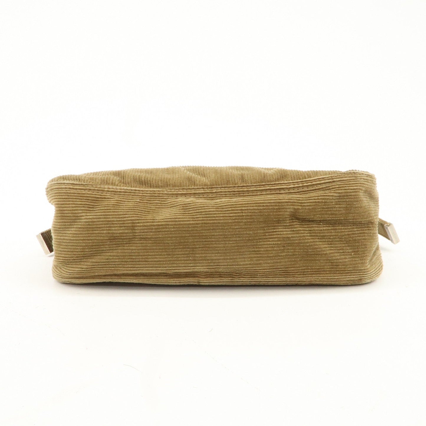 FENDI Mamma Baguette Corduroy Shoulder Bag Khaki 26725