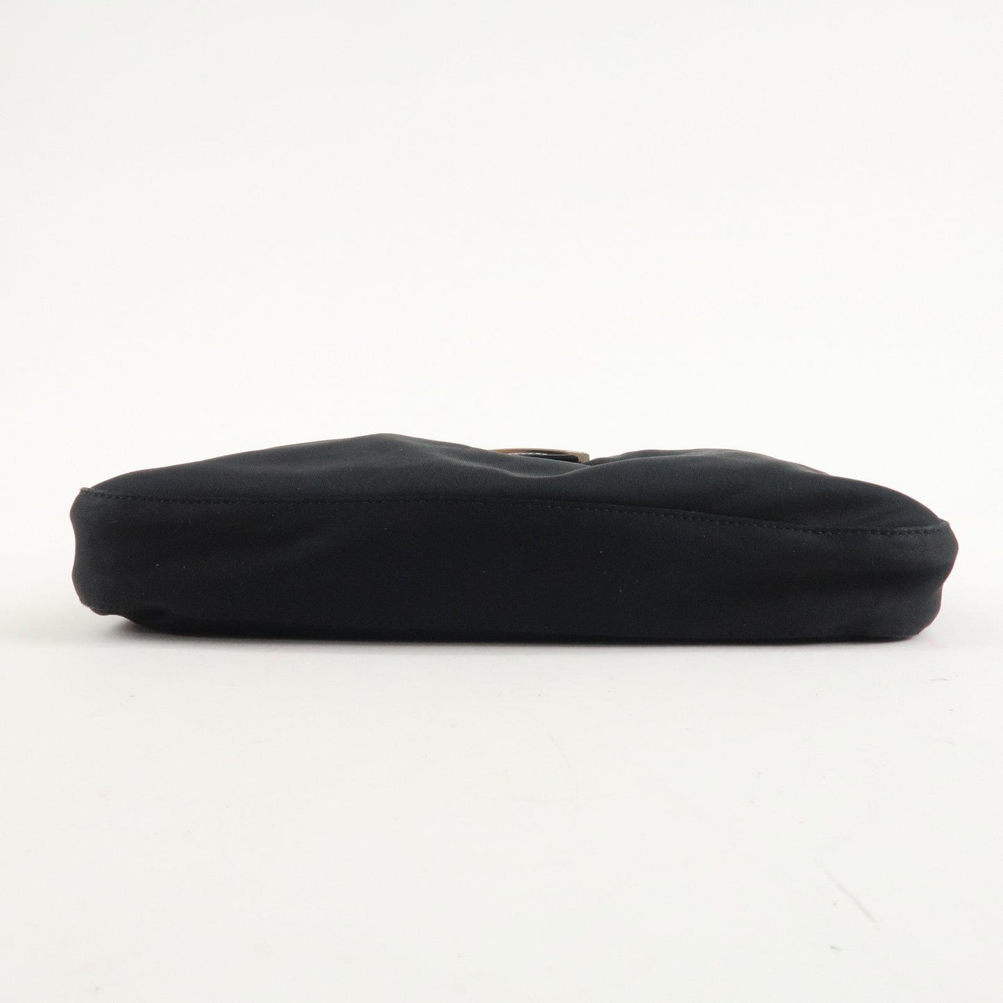 FENDI Polyester Leather Shoulder Bag Black 26727