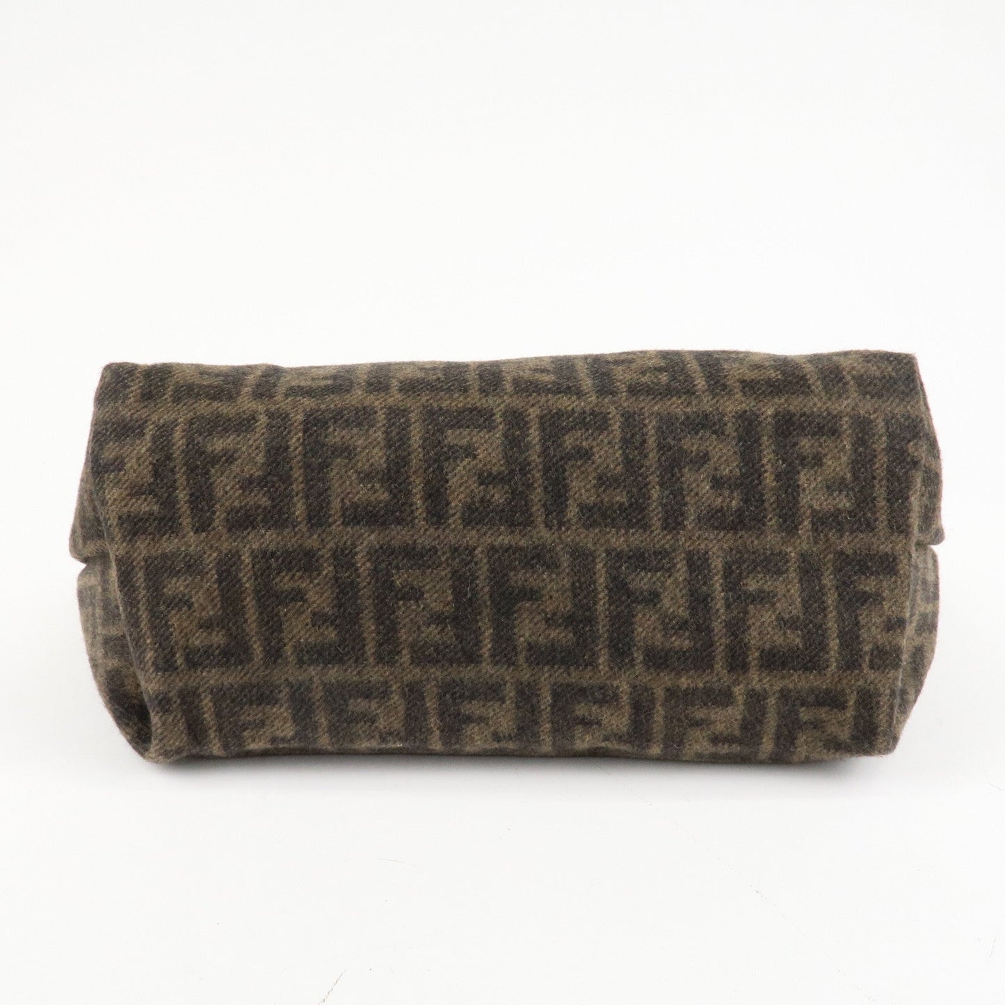 FENDI Zucca Wool Leather Tote Bag Khaki Black Dark Brown