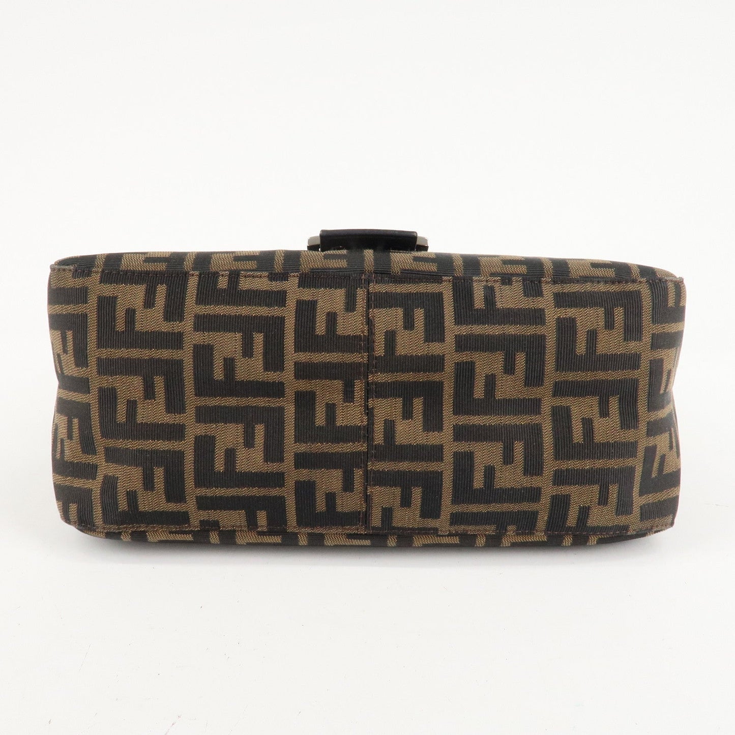 FENDI Mamma Baguette Zucca Canvas Leather Shoulder Bag 26325