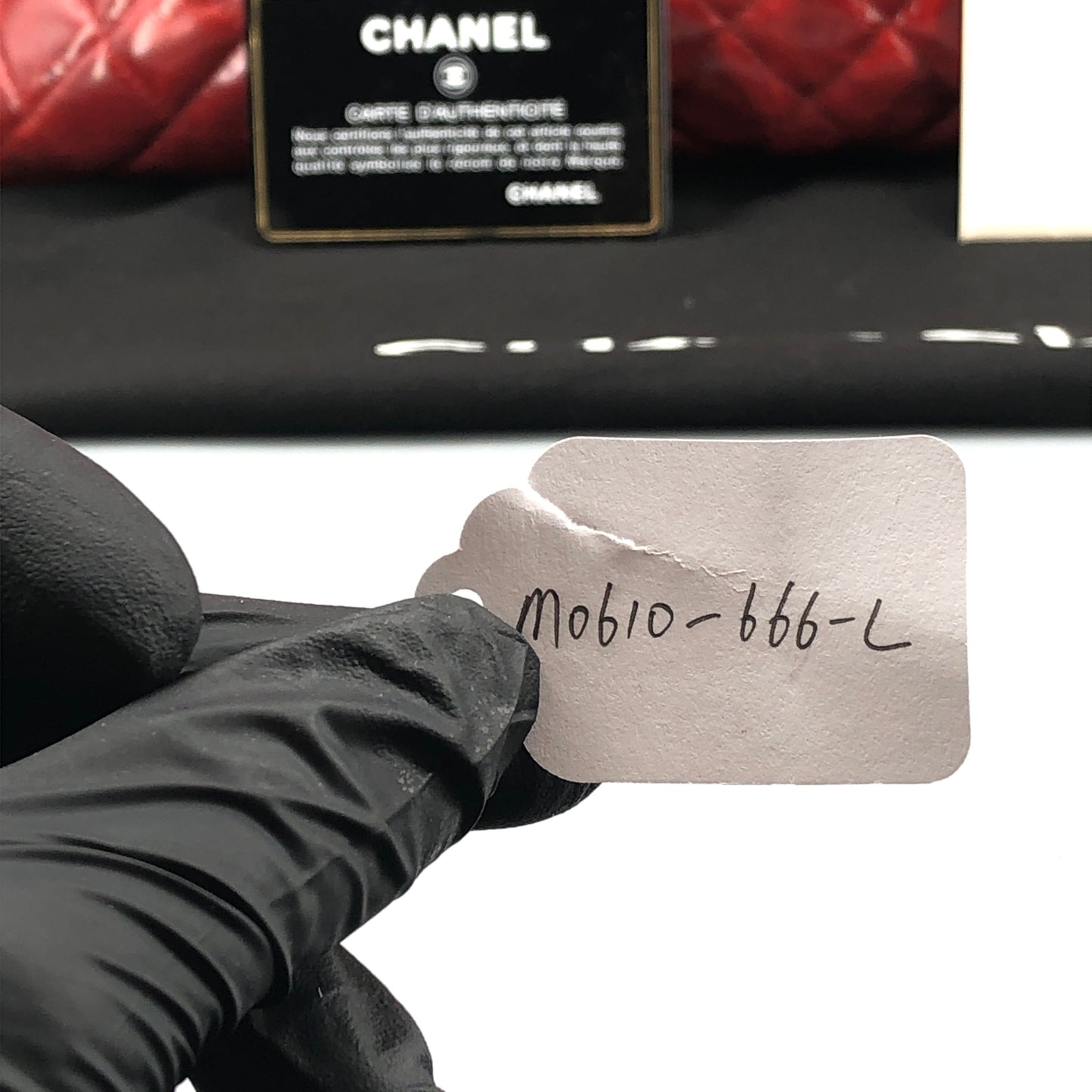 Chanel Just Mademoiselle Quilted Patent Leather Bowling Shoulder Bag Cherry Red