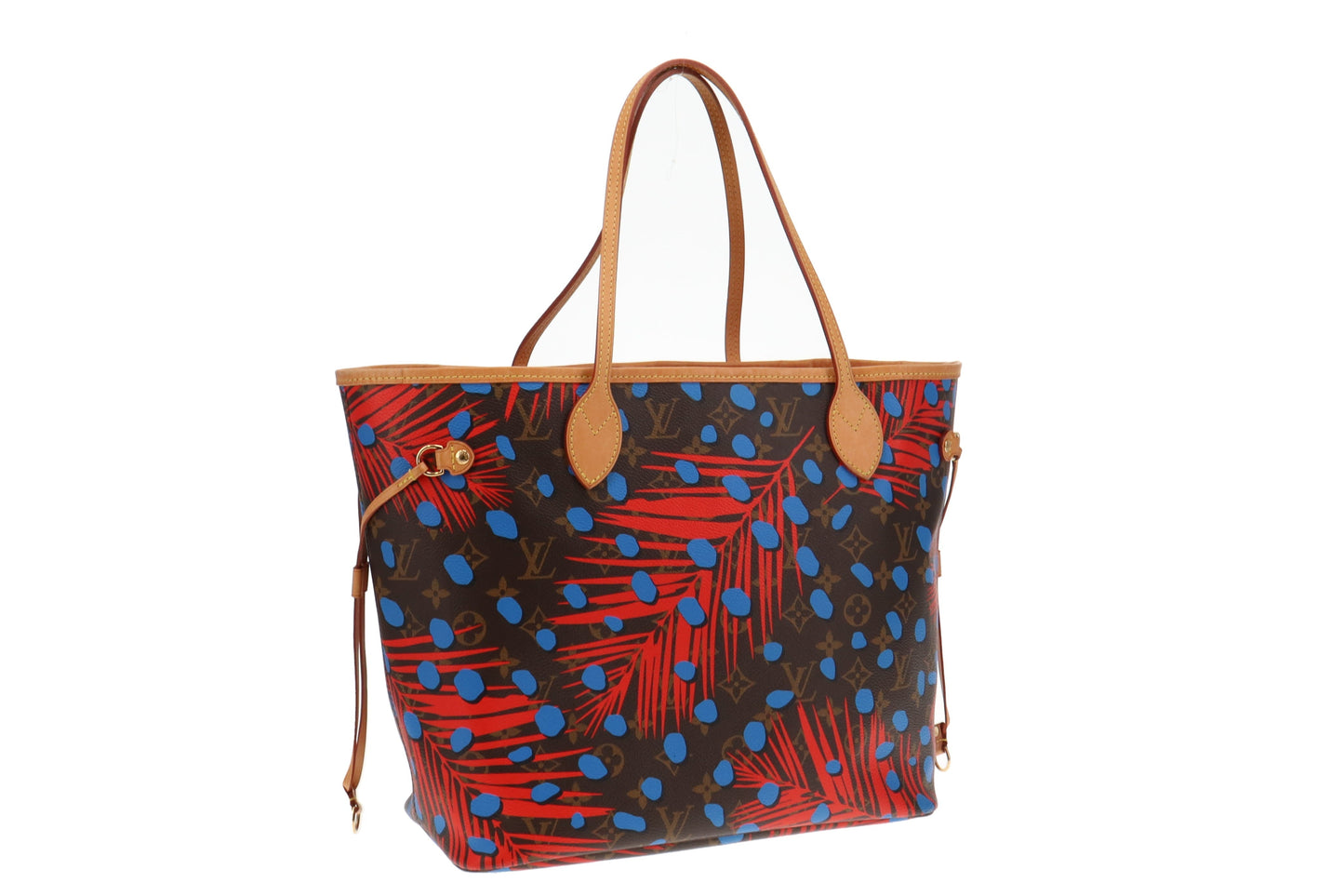 Louis Vuitton Monogram Blue and Red Jungle Dots Neverfull MM with Pochette Ltd. Ed.