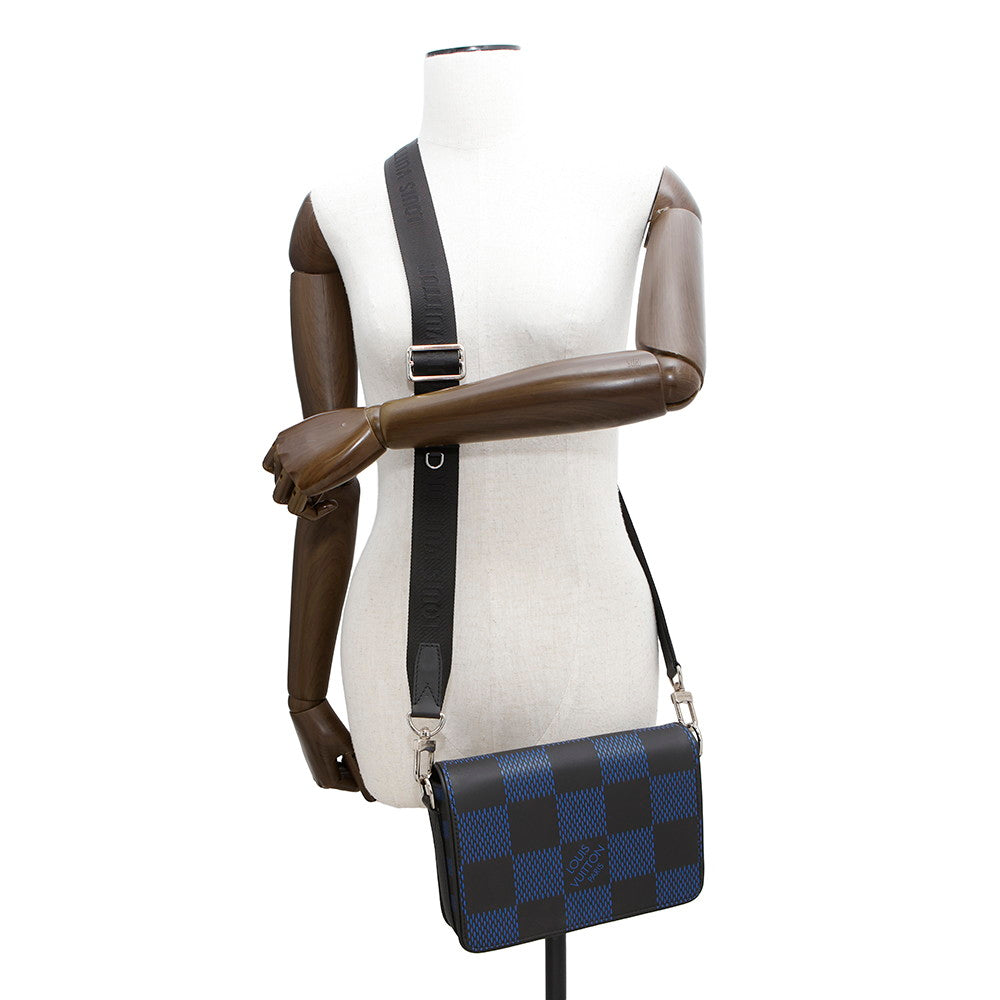 LOUIS VUITTON studio messenger Noir/BlueN50037 Damier Infini3D