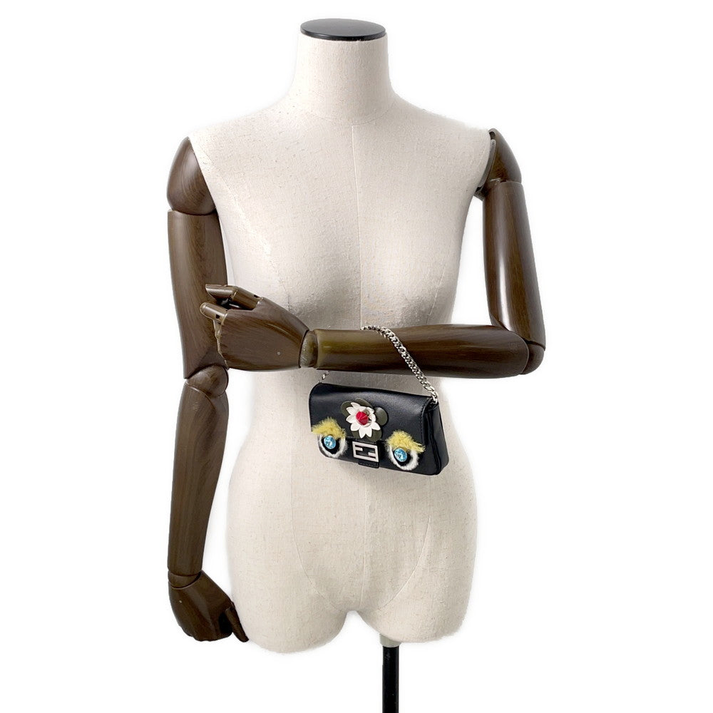 FENDI ?Monster Micro Bucket Shoulder Black8M0354 Leather