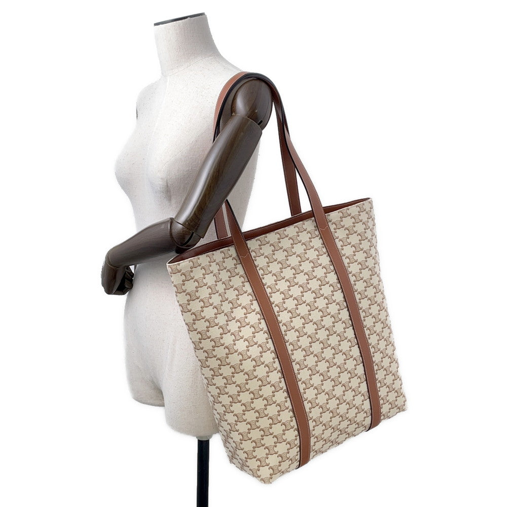 CELINE mum bag Natural/Tan194542 TriompheCanvas Leather