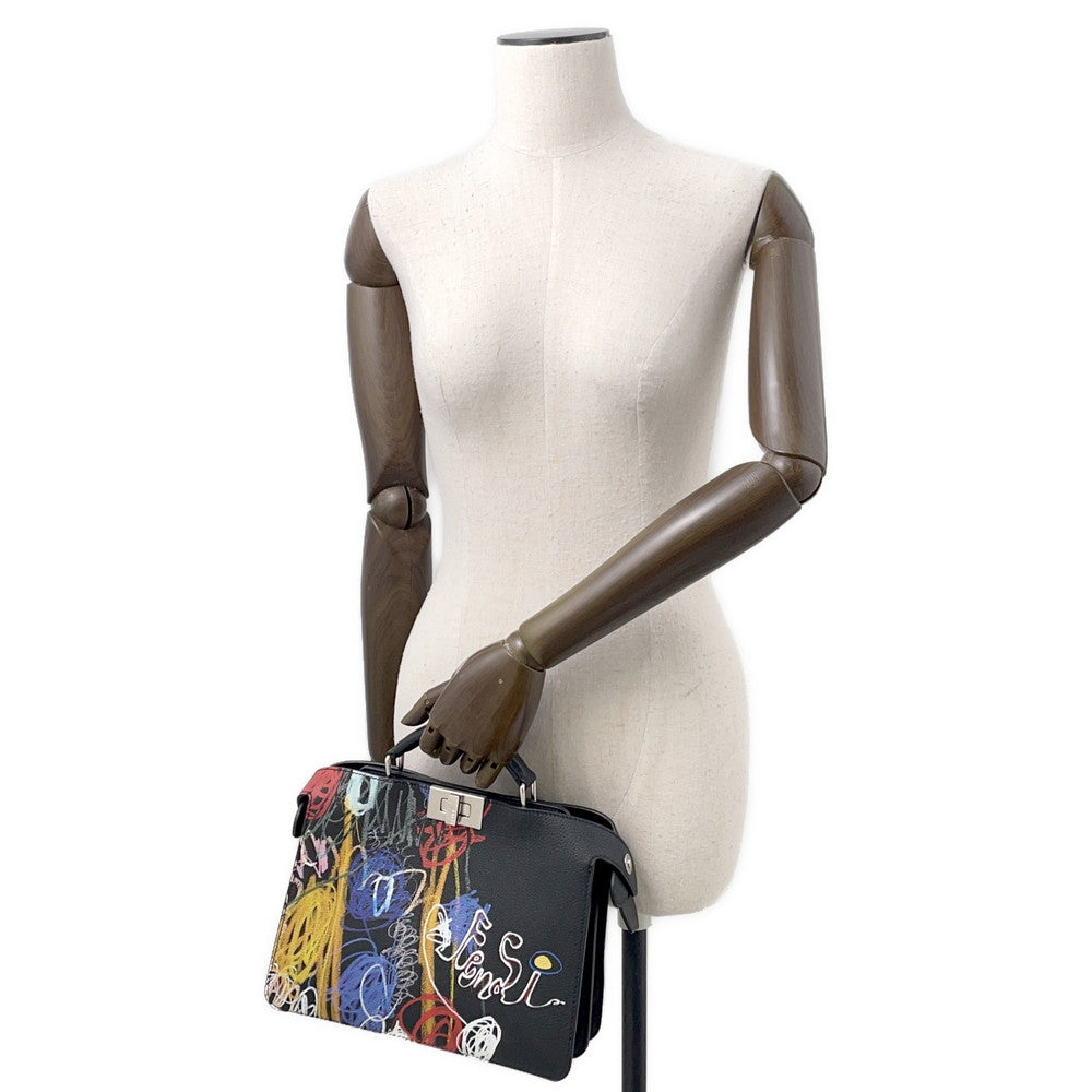 FENDI Peekaboo Icy You Black/Multicolor7VA530 Leather Size Mini