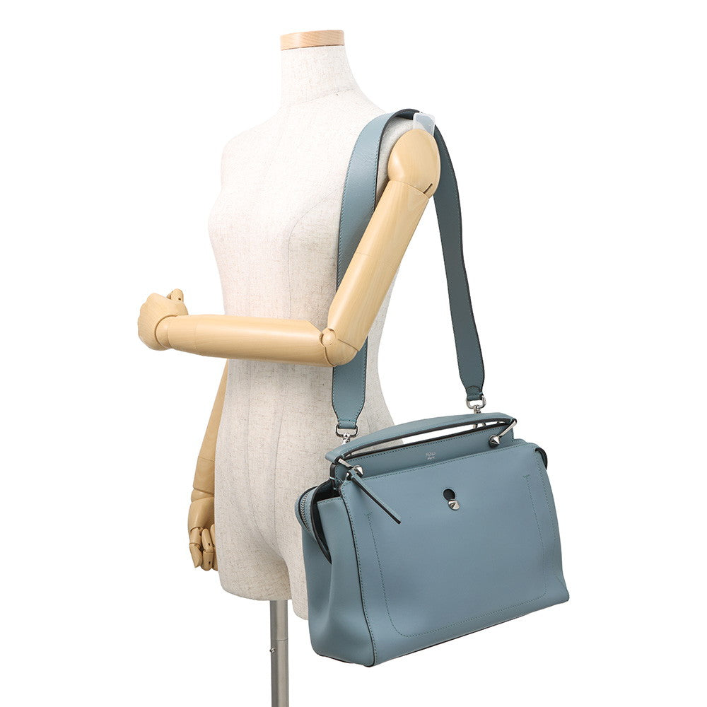 FENDI dot com 2WAY Handbag Blue8BN293 Leather
