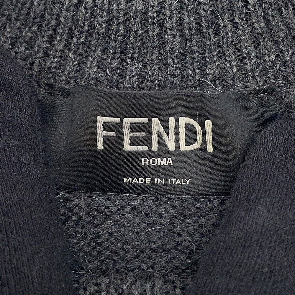 FENDI Zucca crew neck knit Size 46 GrayFZX091 Wool 70% Nylon20% Alpaca10%
