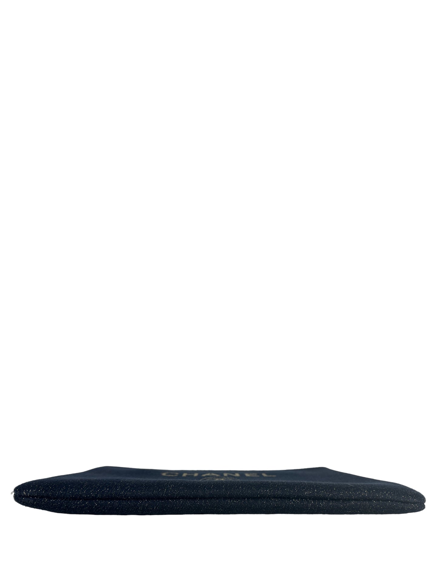 Chanel Navy/Gold Glitter Large Deauville Pouch Handbag - Rovelle Bags
