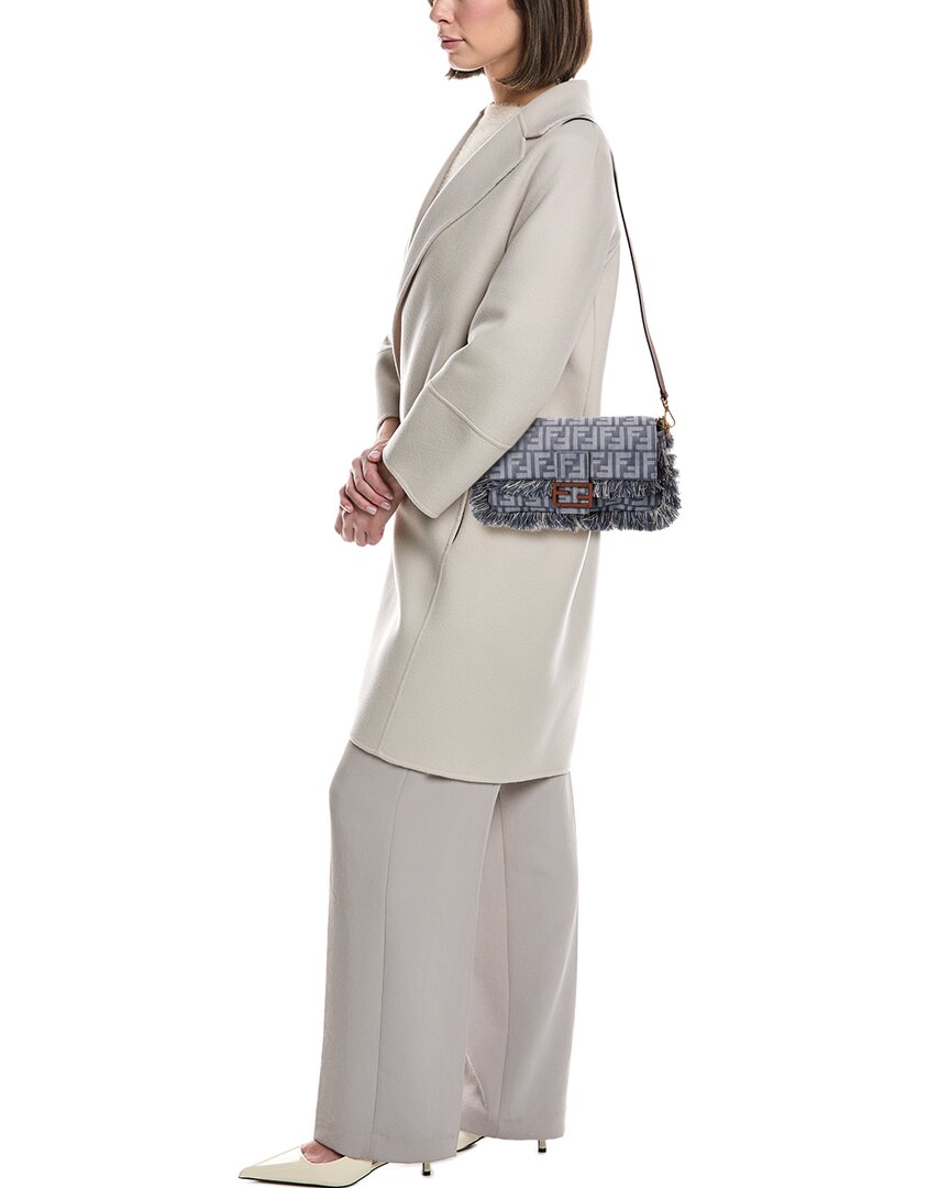 Fendi Baguette Ff Denim & Leather Shoulder Bag