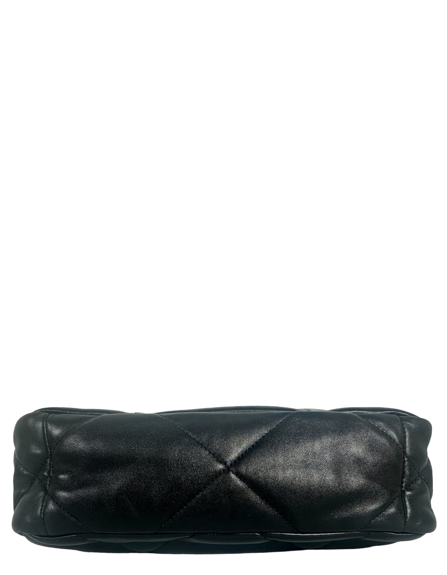 Chanel Silvertone Black Lambskin Quilted Medium Handbag - Rovelle Bags