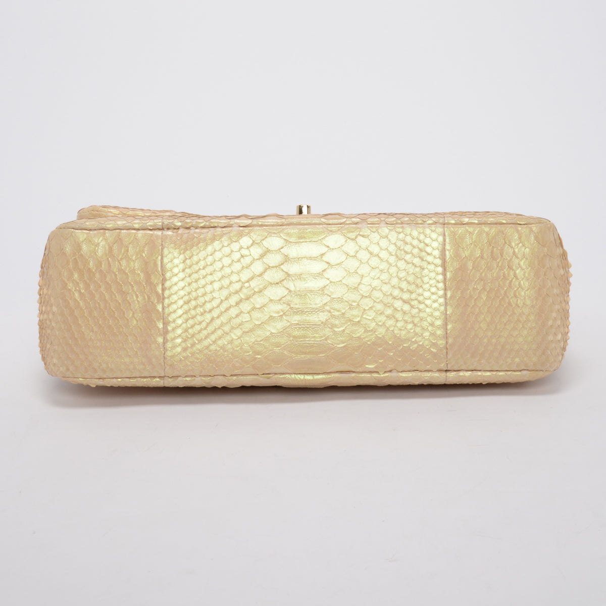Chanel Light Beige Iridescent Python Large Flap Bag - Rovelle Bags