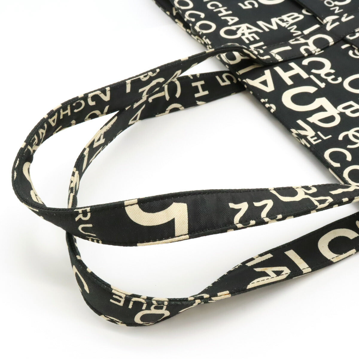 Chanel Canvas By Sea Line 2way Tote Bag Black/Ivory