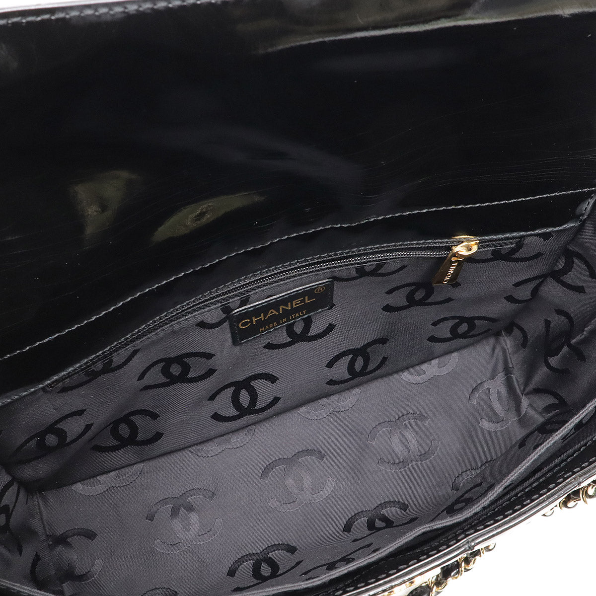 Chanel Choco Bar Patent Leather Shoulder Bag
