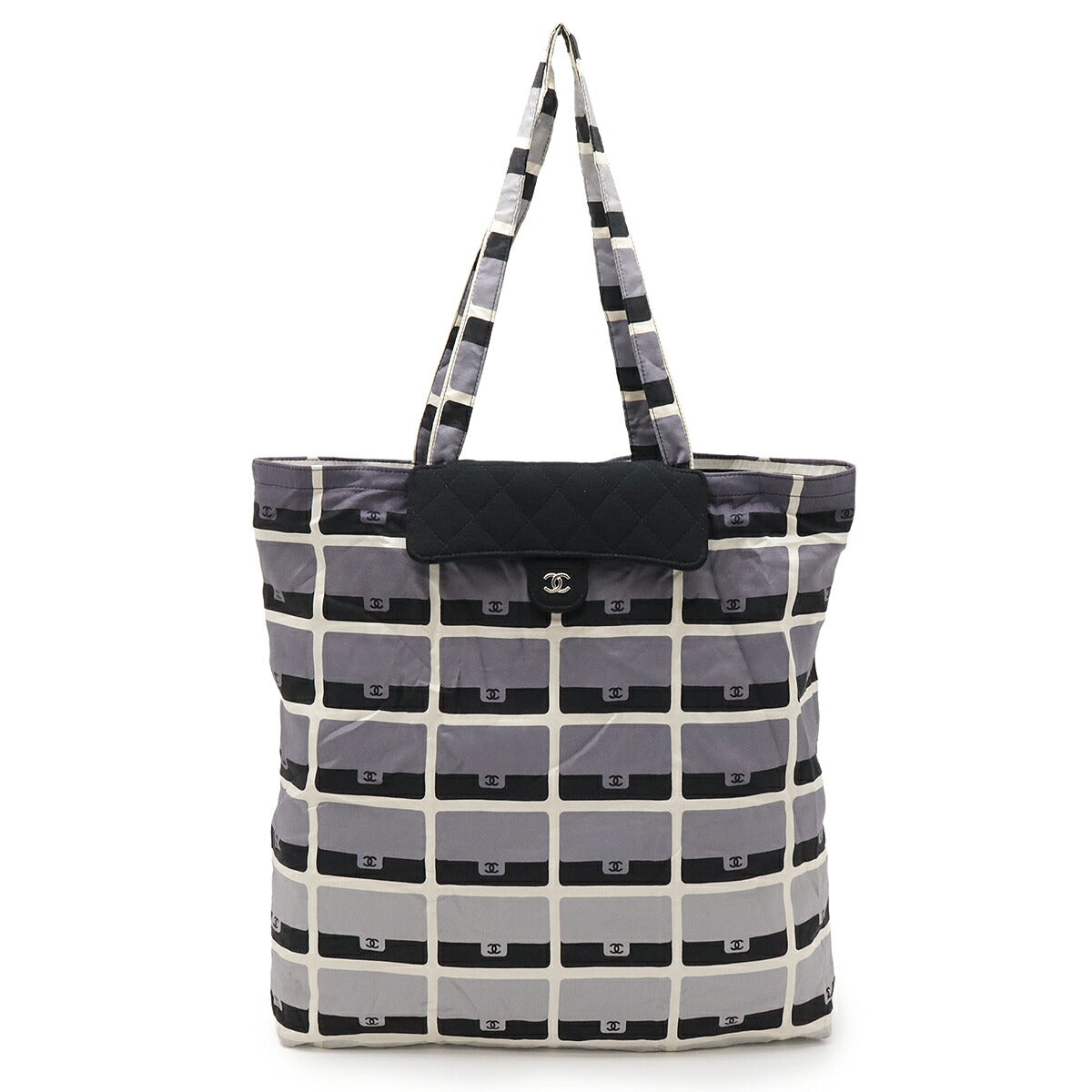 Chanel Matelassé 2way Bag Cotton Jersey Nylon Leather Tote Bag