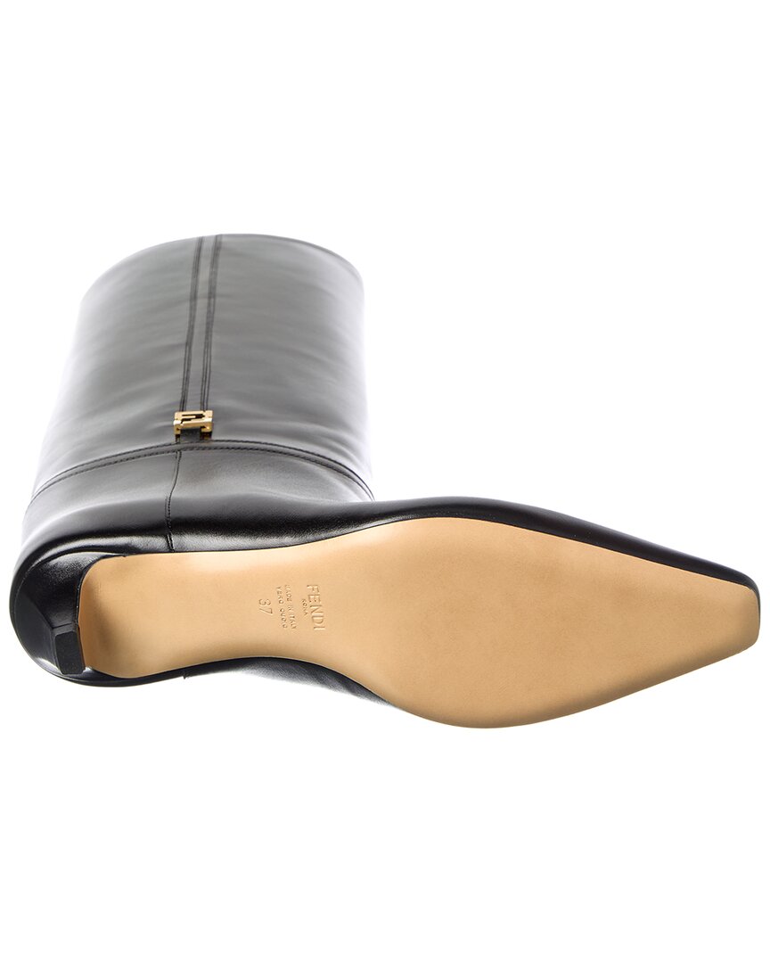 Fendi Ffold Leather Knee-High Boot