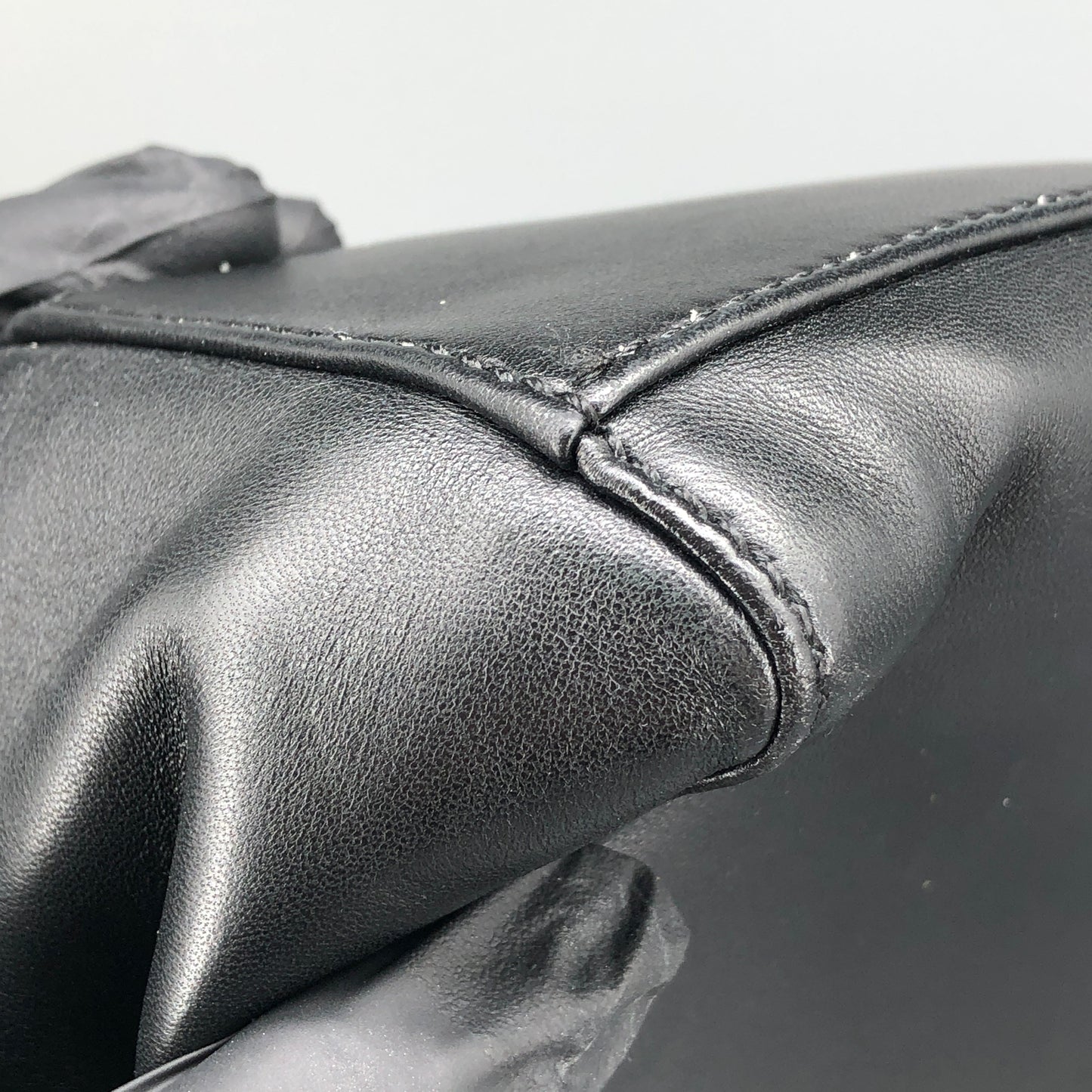 Fendi Mini Black Smooth Leather Peekaboo Handbag