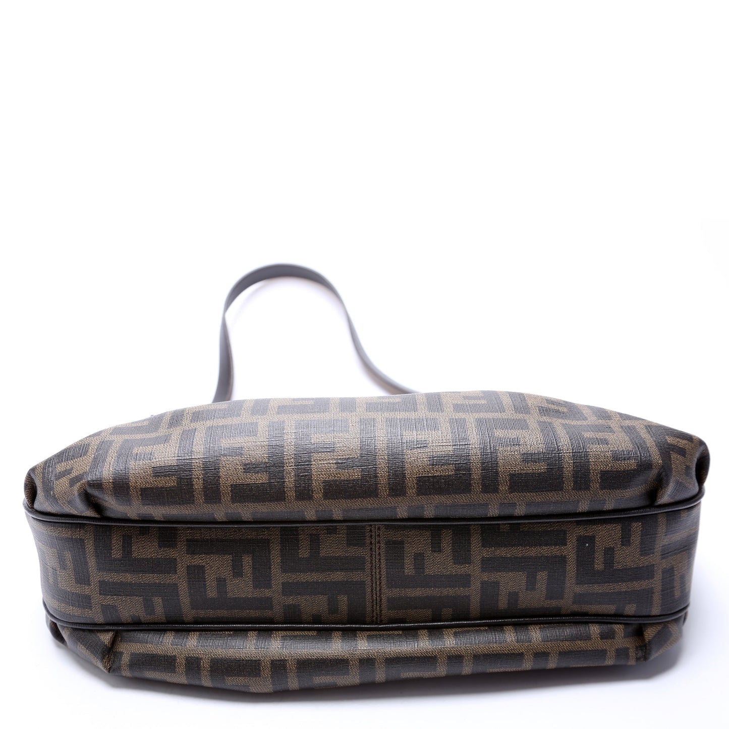 Fendi 8BR672 Zucca Coated Canvas Push Lock Shoulder Bag
