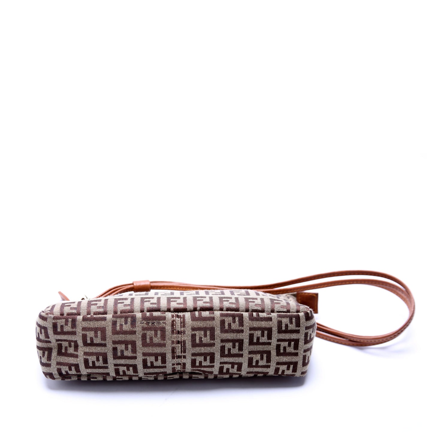 Fendi 8BR513 Zucchino Triple Strap Mini Pochette Brown Bag
