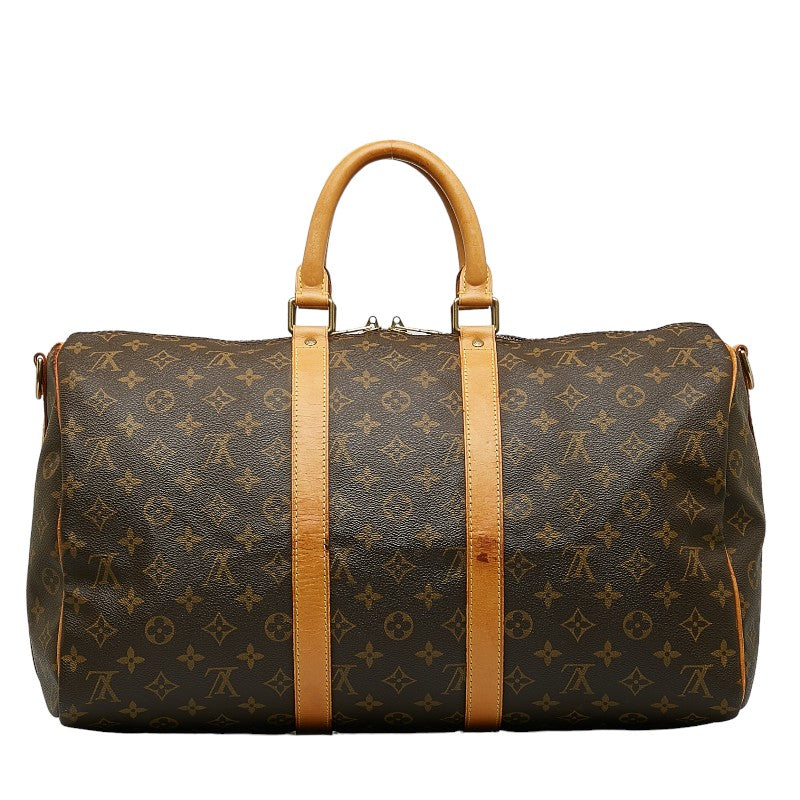 Louis Vuitton Monogram Keepall Bandrier 45 Boston Bag Handbag Shoulder Bag 2WAY M41418 Brown PVC Leather Louis Vuitton