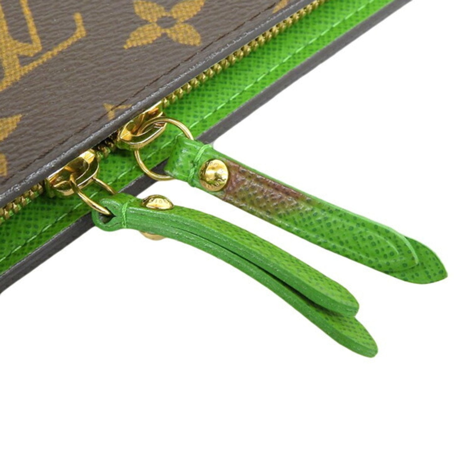LOUIS VUITTON Monogram Portefeuille Insolite Round Bifold Long Wallet M66565 Brown Green Women's