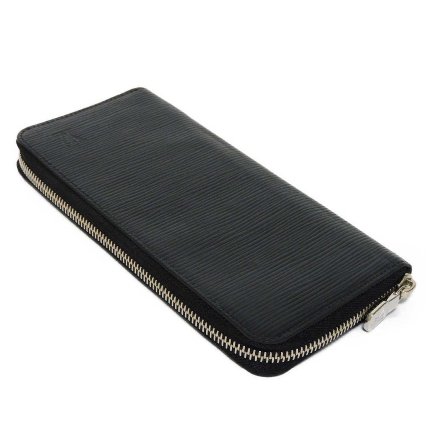 LOUIS VUITTON Long Wallet Zippy Vertical LV Logo Black RFID New Round Zipper Epi Noir M60965 Men's Billfold