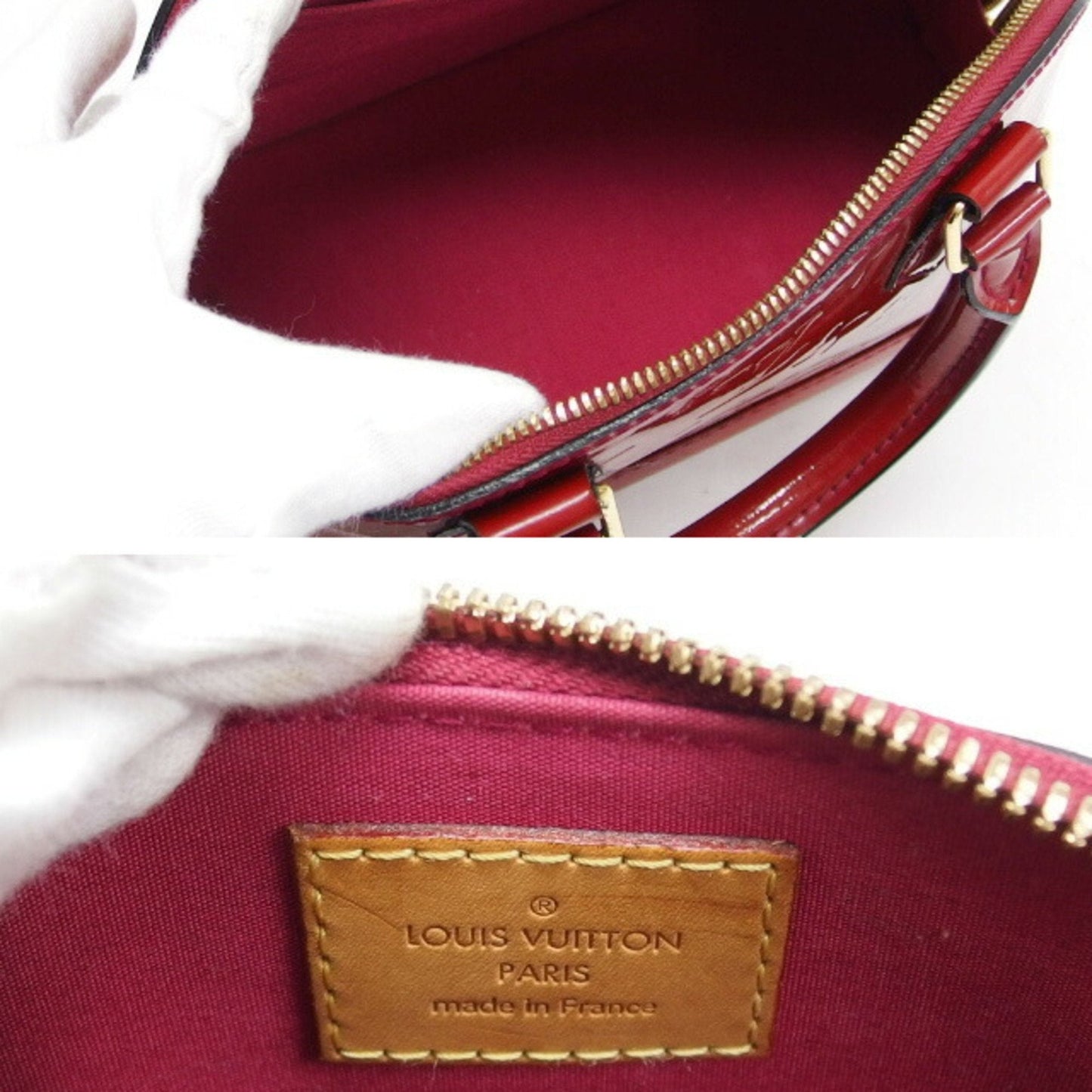 LOUIS VUITTON Monogram Vernis Alma BB Pomme d'Amour Shoulder Bag