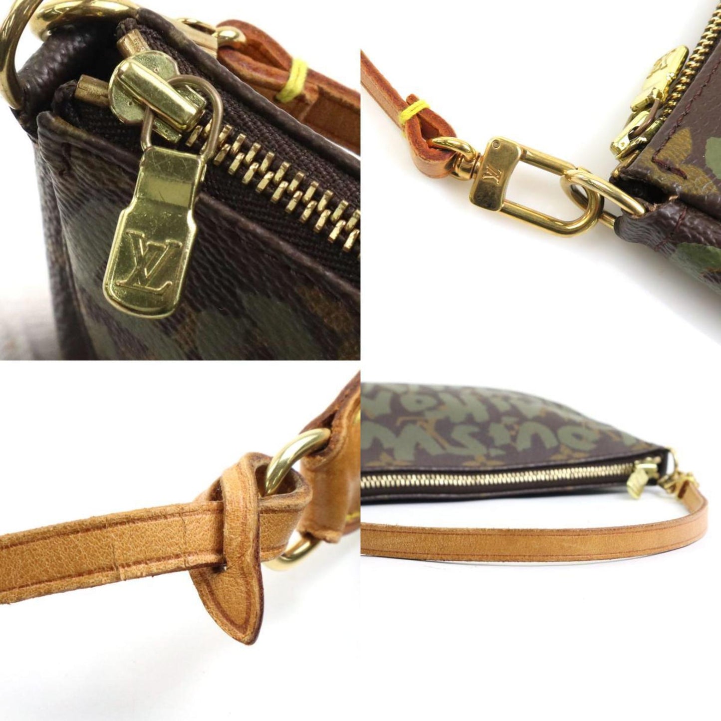 LOUIS VUITTON Handbag Accessory Pouch Monogram Graffiti Pochette Canvas Brown/Khaki Ladies M45484