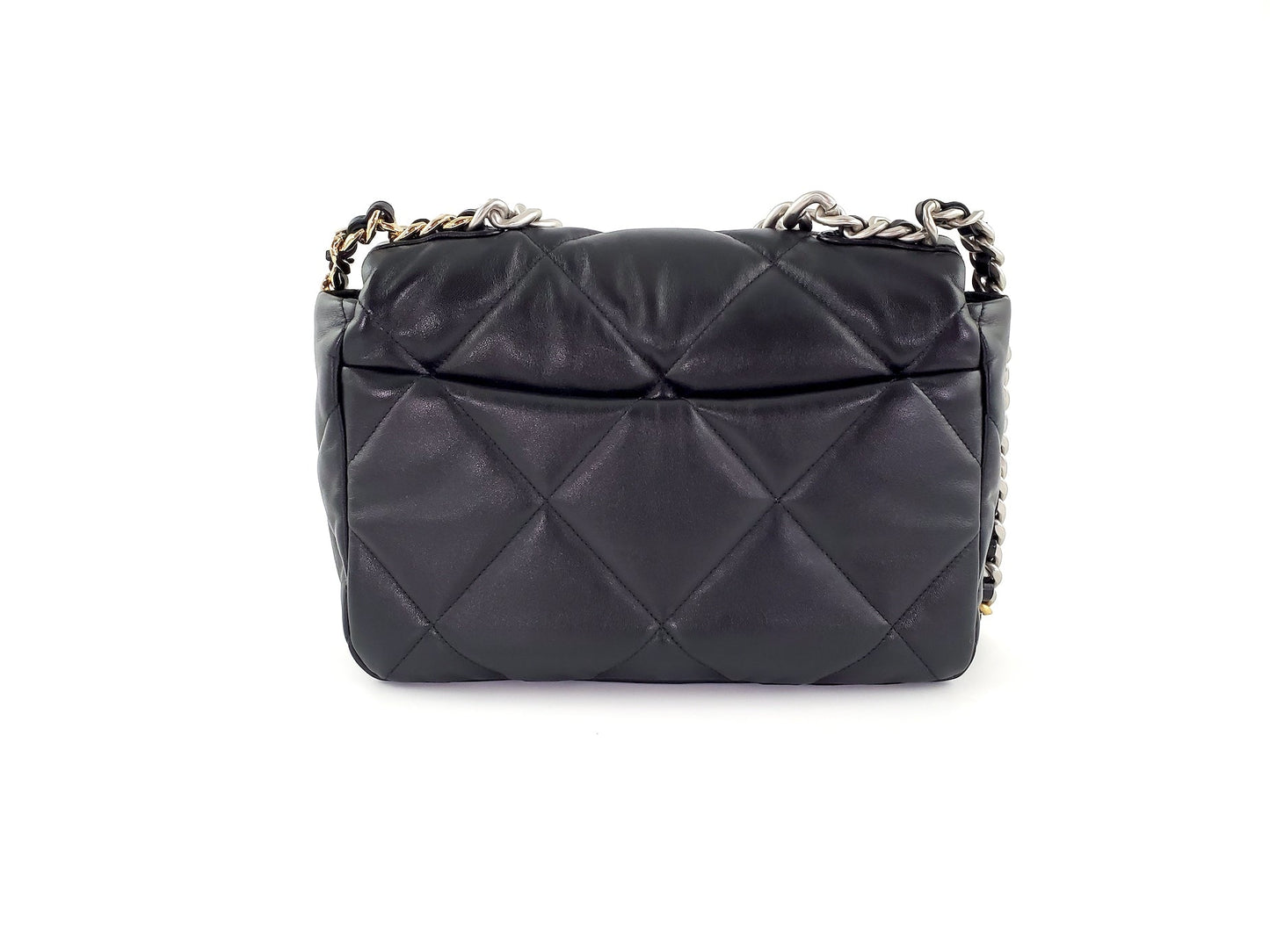Chanel 19 22C Black Lambskin Quilted Flap Bag - Rovelle Bags