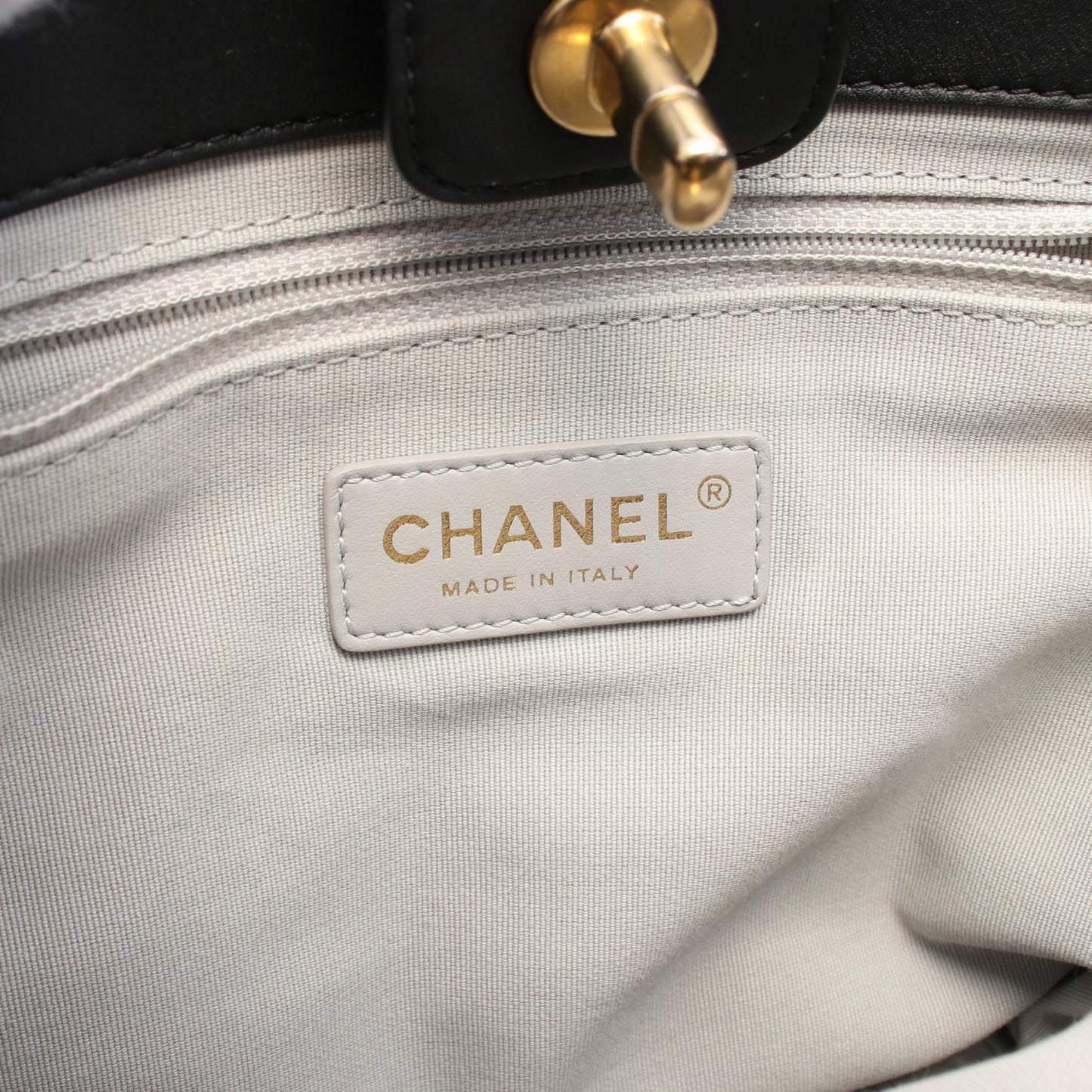 Chanel Coco Fabric Leather Tote Bag