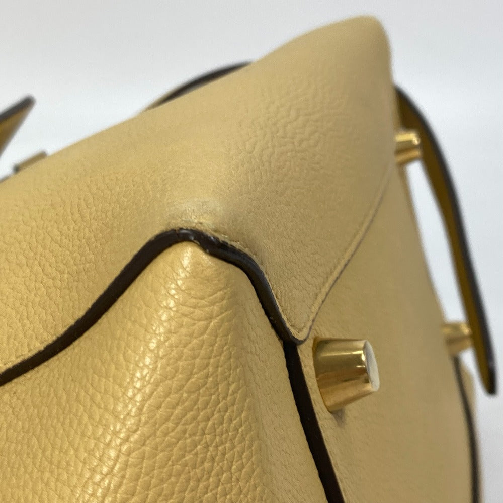 CELINE Shoulder Bag leather yellow Belt bag mini Women Secondhand