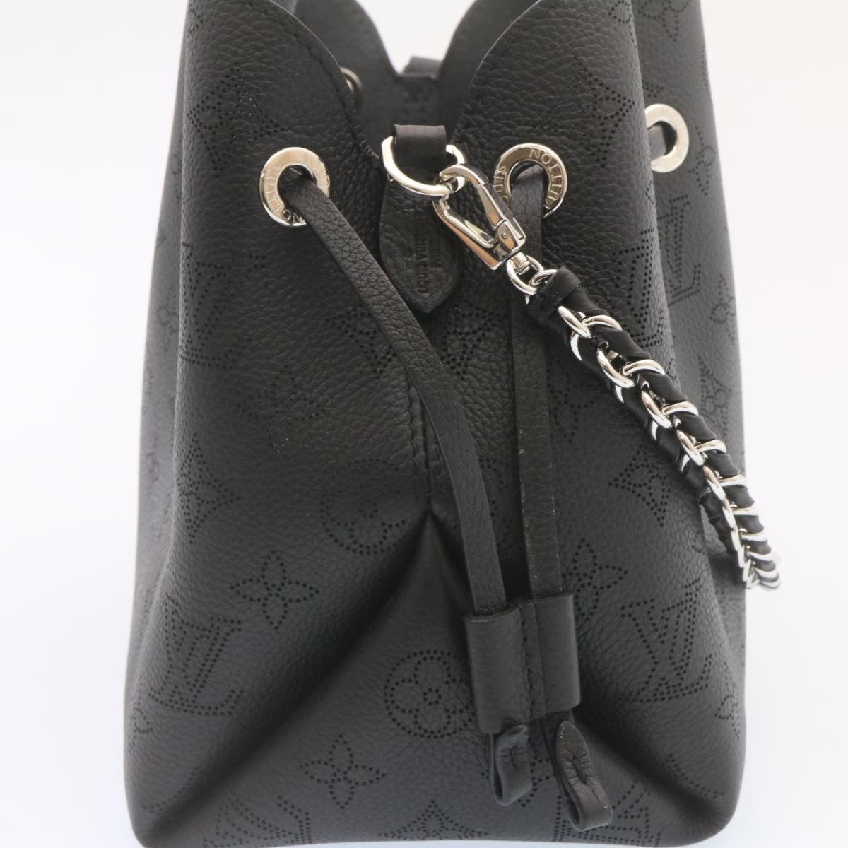 LOUIS VUITTON Monogram Mahina Bella Shoulder Bag Black M57070 LV 25402A