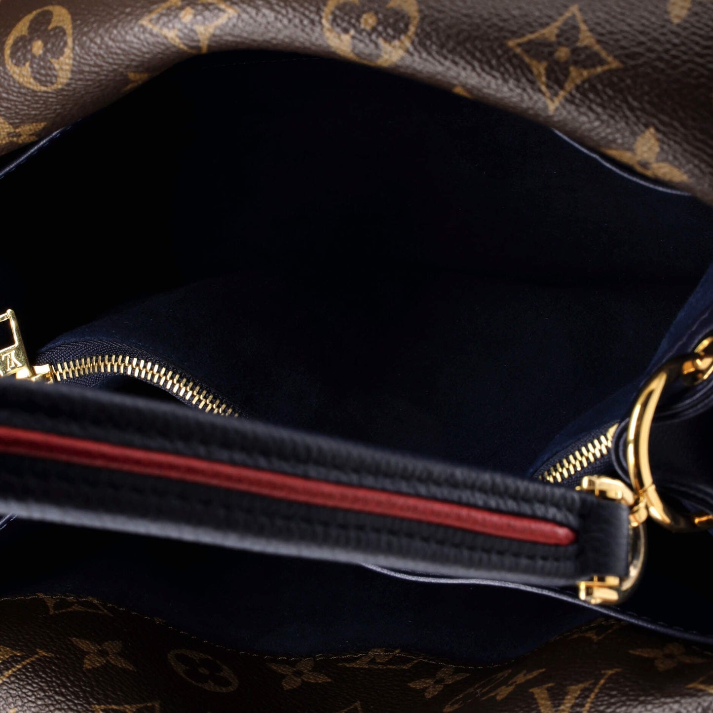 Louis Vuitton Double V Handbag Calfskin with Monogram Canvas