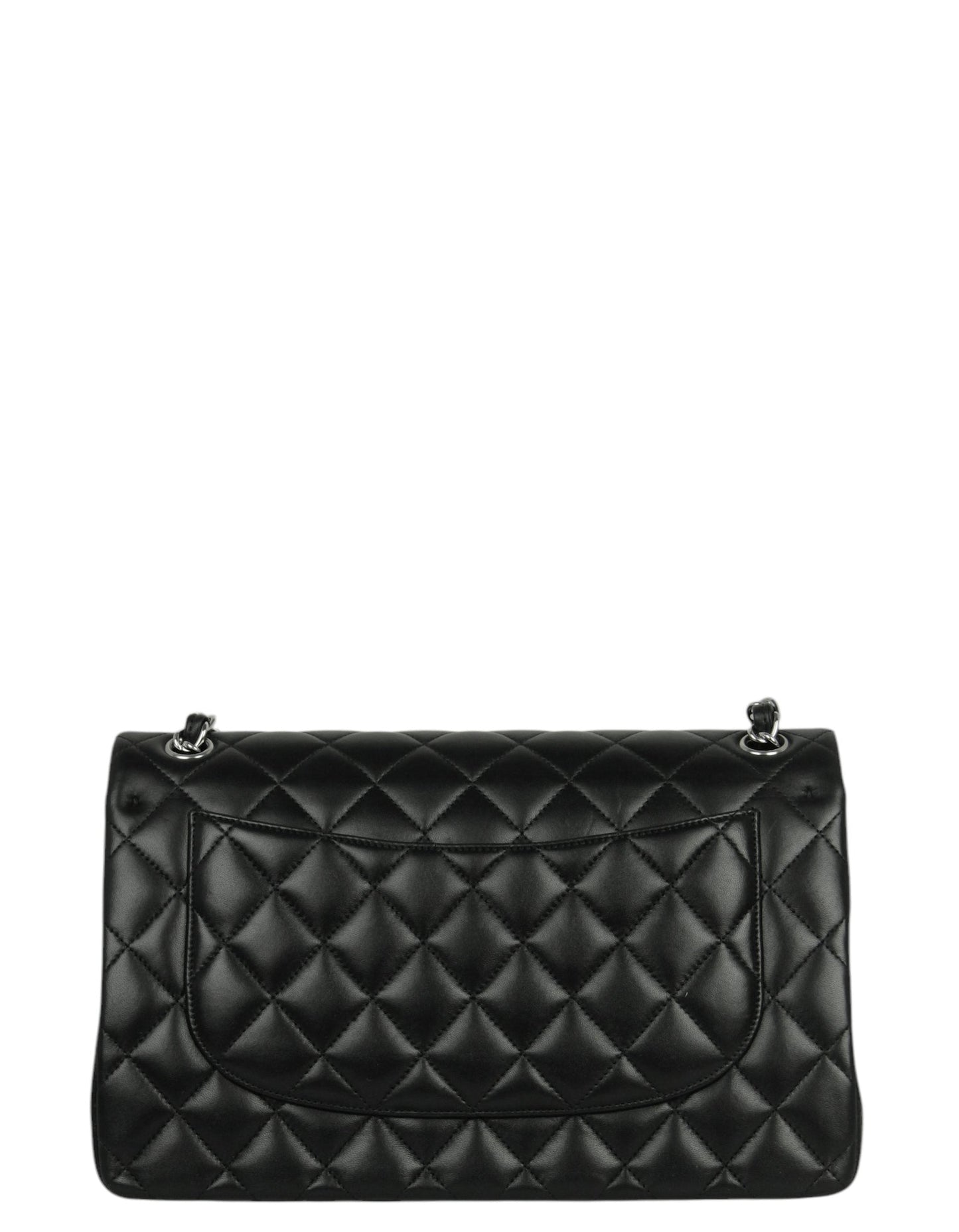 Chanel Black Lambskin Leather Double Flap Flap Bag - Rovelle Bags
