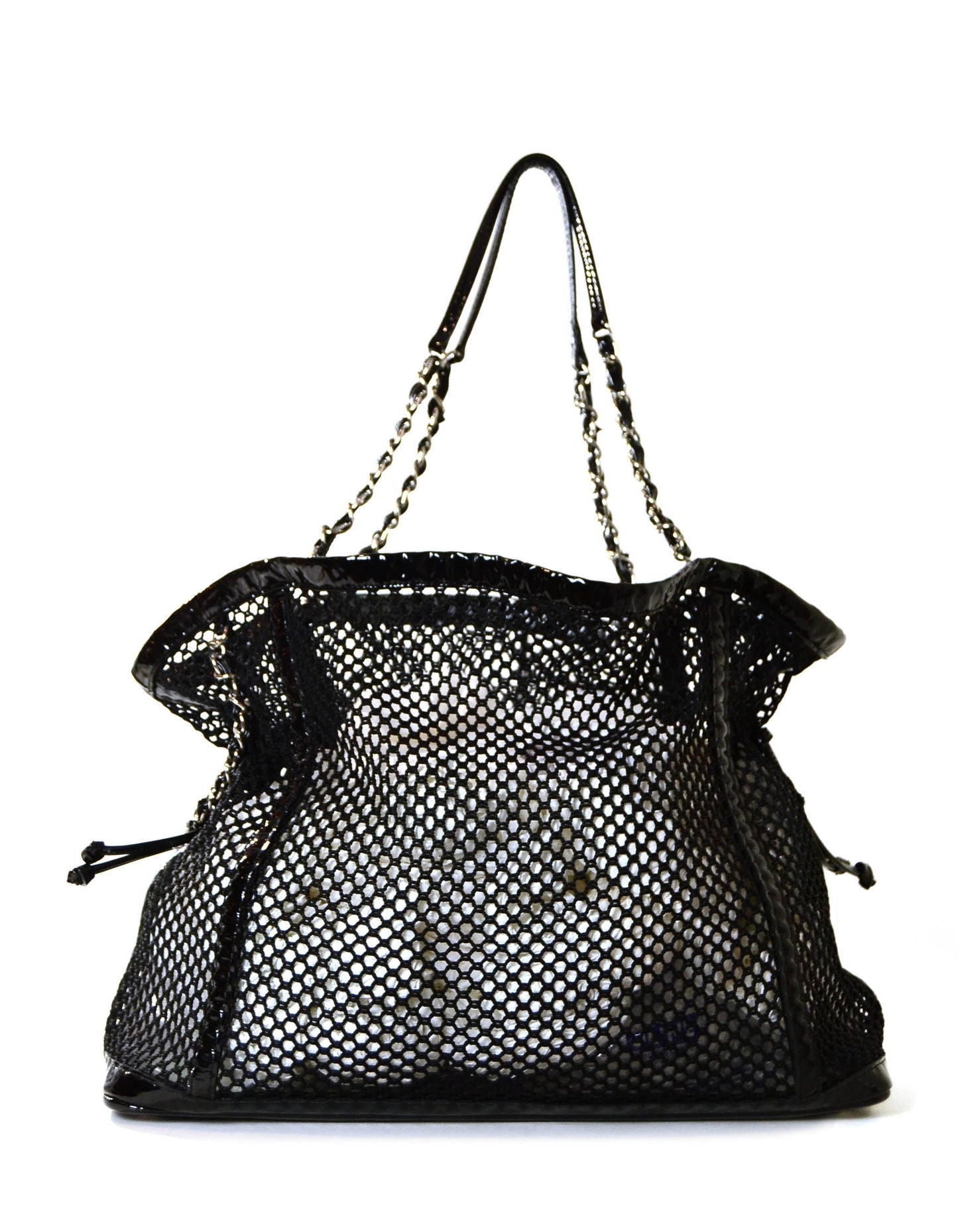 Chanel Black Mesh & Patent La Tote Bag - Rovelle Bags