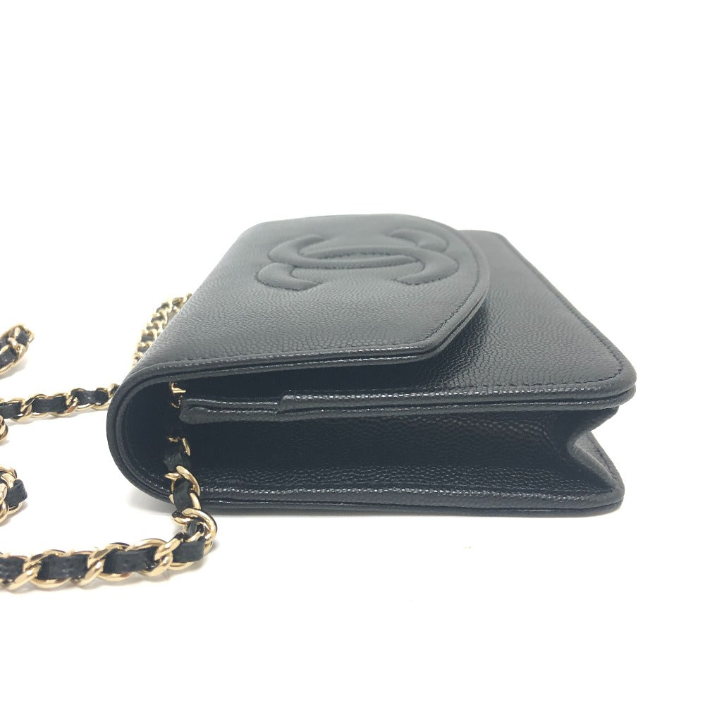 CHANEL Shoulder Bag Caviar skin black MÃÂétiers d'Art Collection COCO Mark