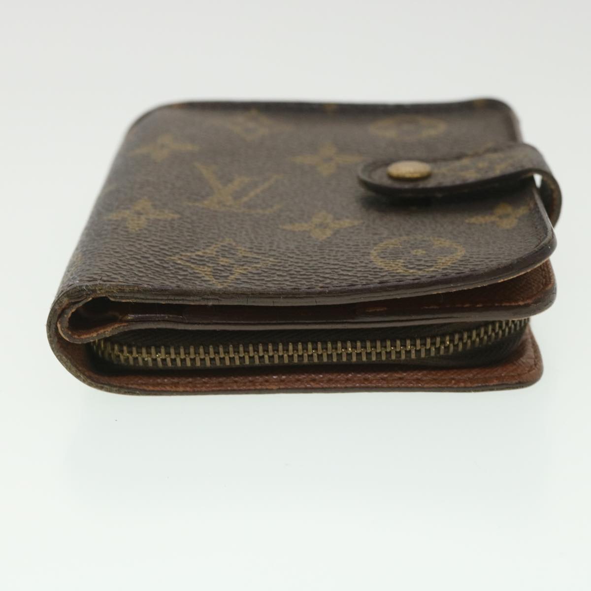 LOUIS VUITTON Monogram Compact zip Wallet M61667 LV Auth 38396