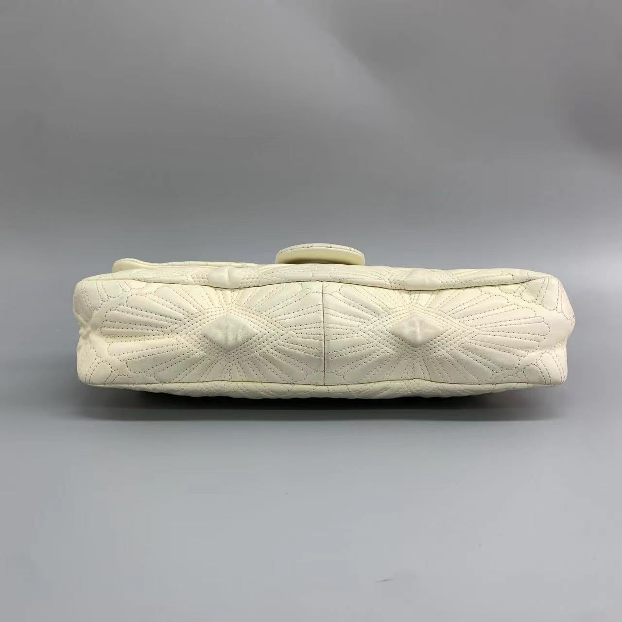 Chanel Paris-Venice Ca DâÂÂOro Flap Bag Seashell 3D Embroidered Flap Bag 2009 Large Off White