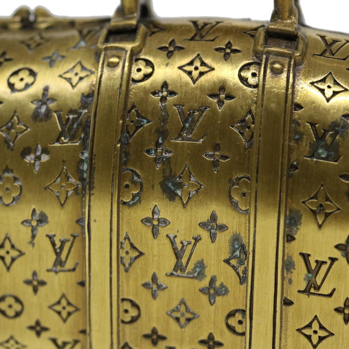 LOUIS VUITTON Keepall Motif Paper Weight Metal Gold Tone LV 38854A