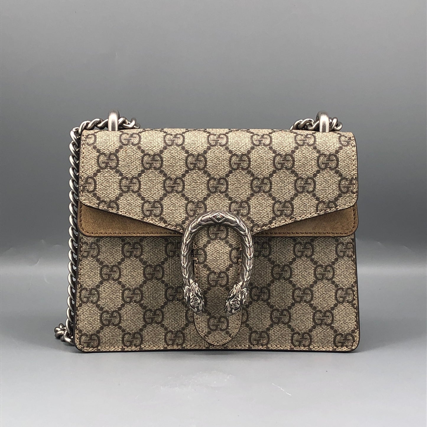 Gucci Dionysus GG Supreme Canvas Small Shoulder Bag Beige