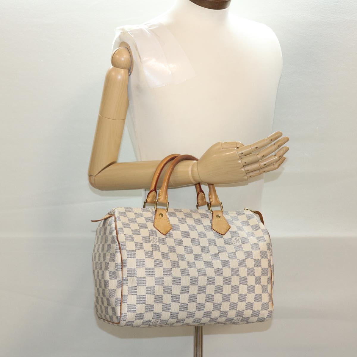 LOUIS VUITTON Damier Azur 30 Hand Bag N41533 LV 40313