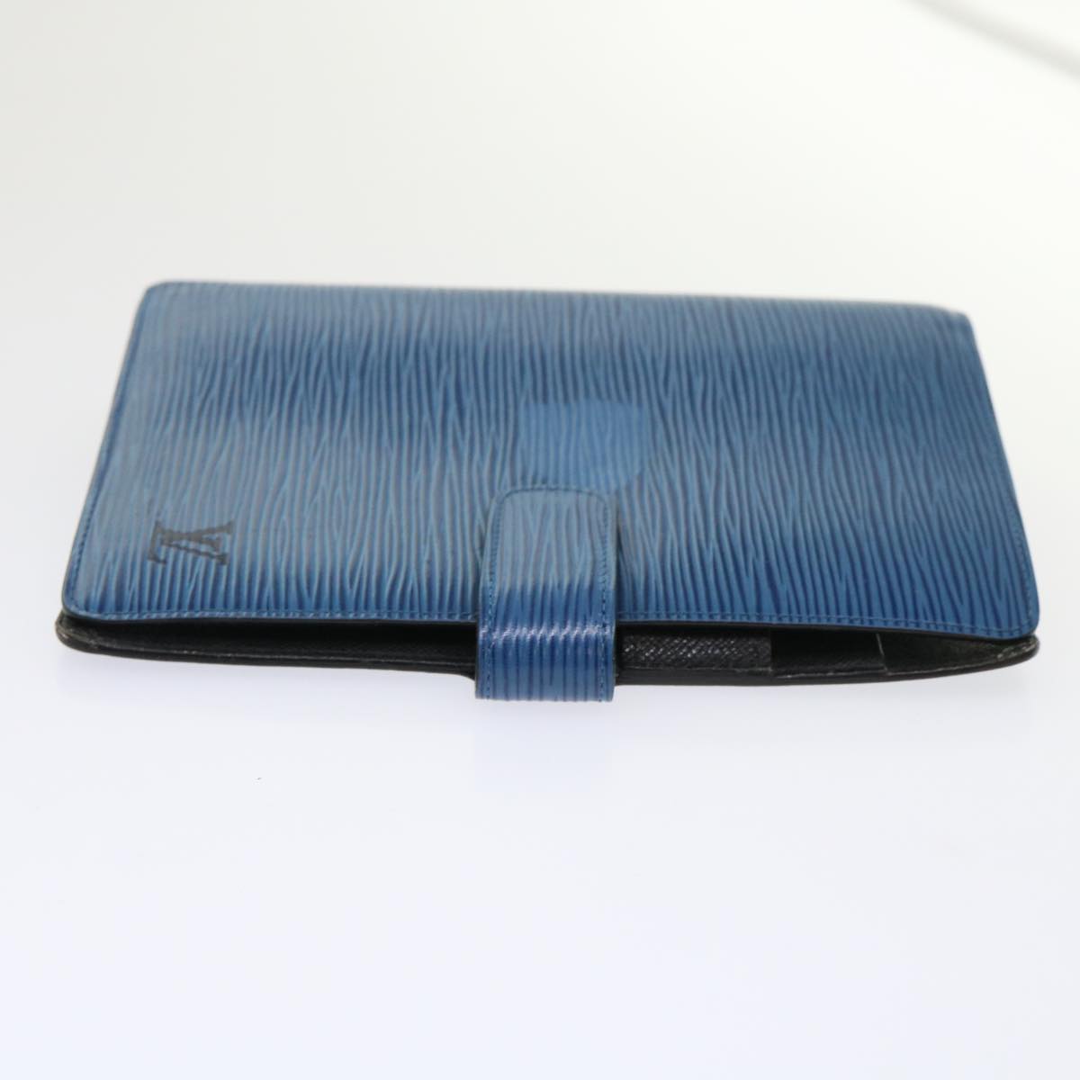 LOUIS VUITTON Epi Agenda MM Day Planner Cover Blue R20055 LV Auth 47237