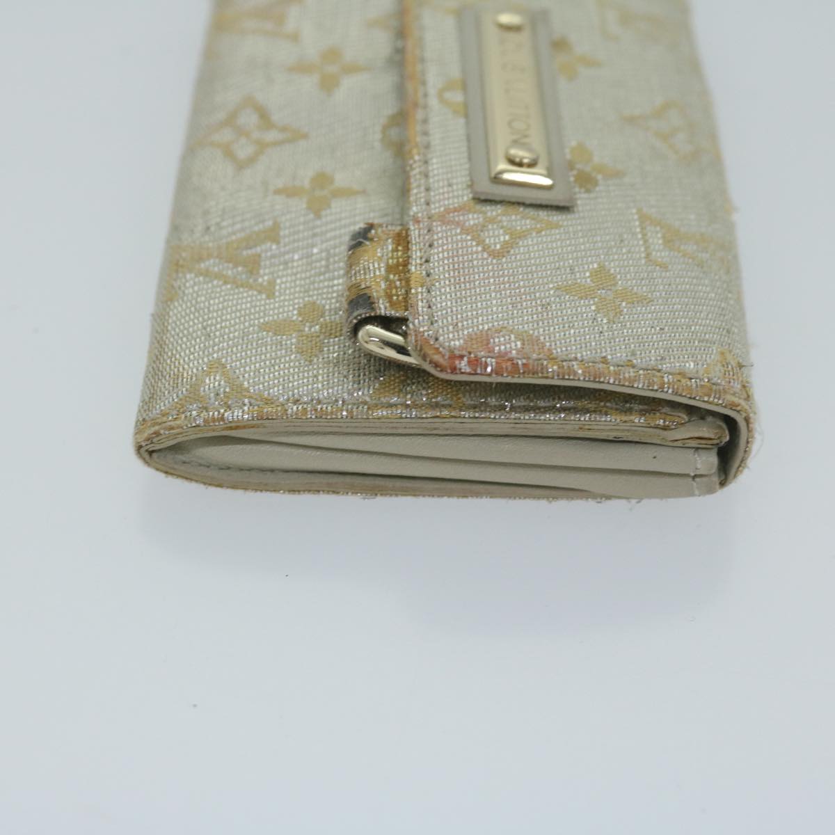 LOUIS VUITTON Monogram Shine Porte Monnaie Coin Purse Silver M92369 Auth 59483