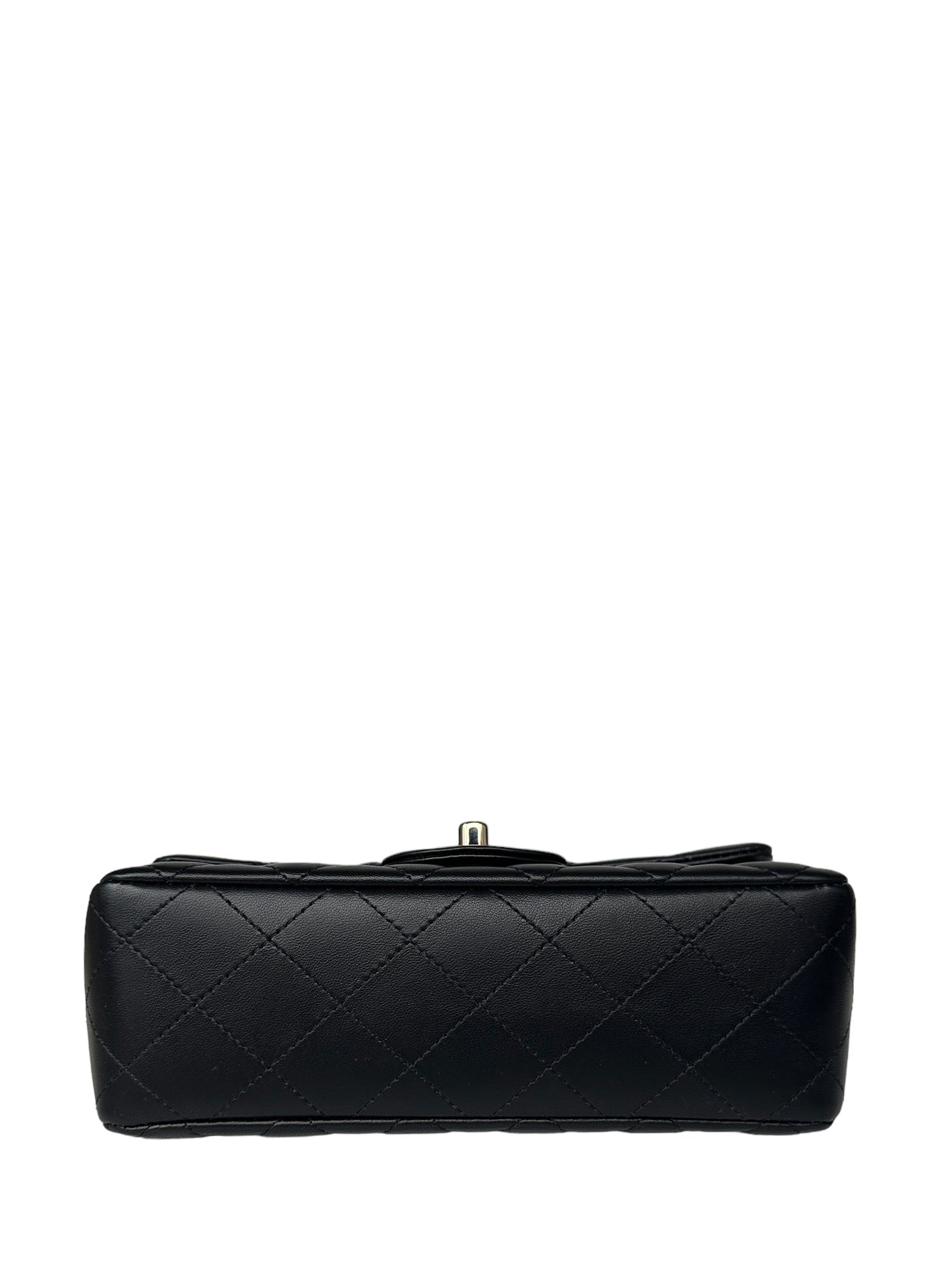 Chanel Black Lambskin Leather Quilted Rectangular Flap Bag - Rovelle Bags