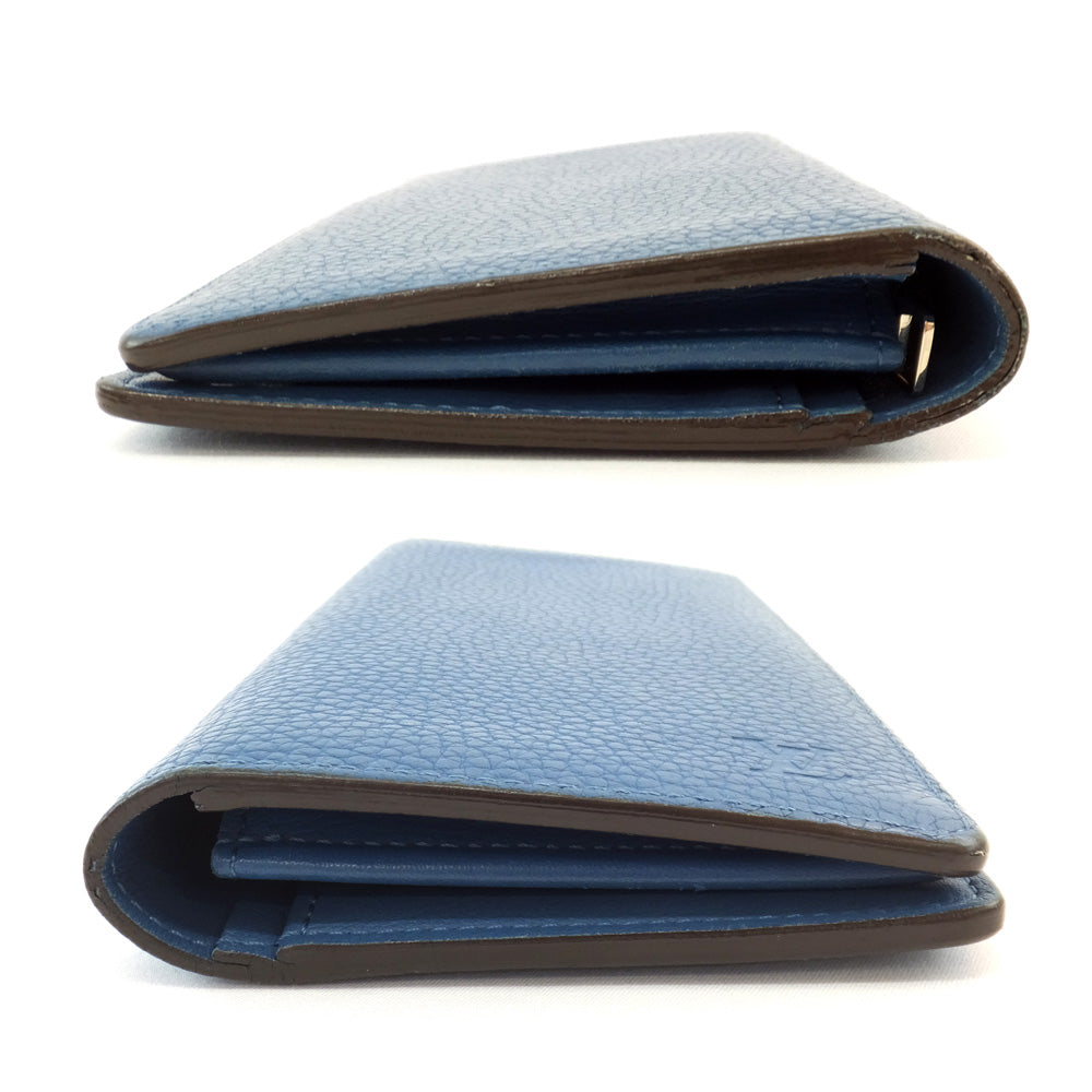 Louis Vuitton Long Wallet Blue Silver G LV Logo Mens Unisex Long Wallet Initial Y.A