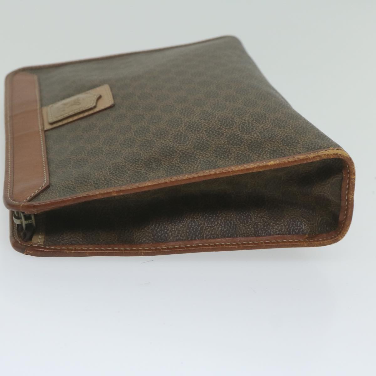 Luxury CELINE Macadam Canvas Clutch Bag PVC Leather Brown 61892