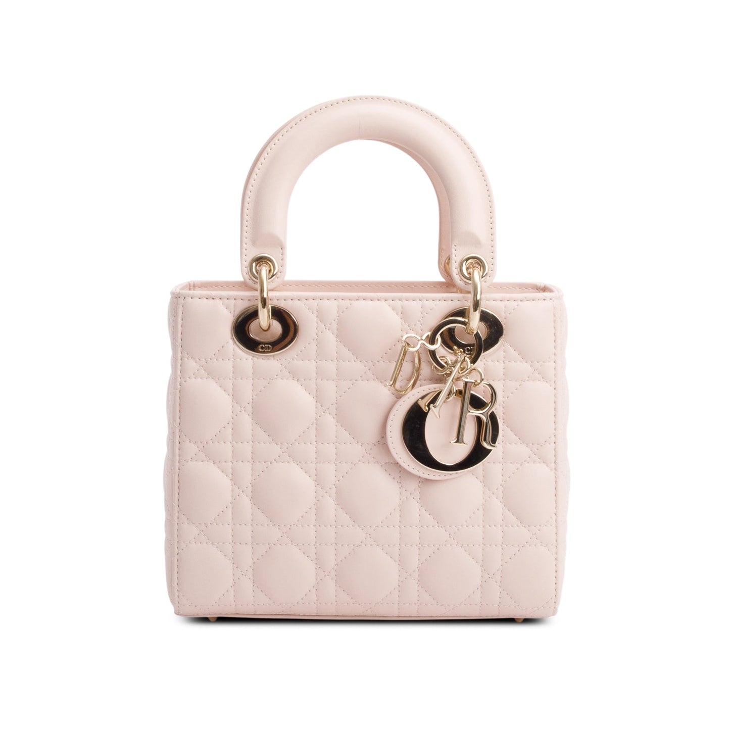 Christian Dior 2024 Pink Cannage Lambskin Leather Small Lady Dior Bag
