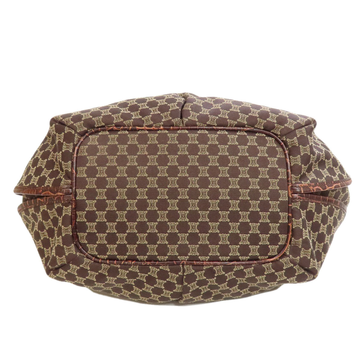CELINE Tote Bag Nylon, Leather Brown Macadam Pattern Women